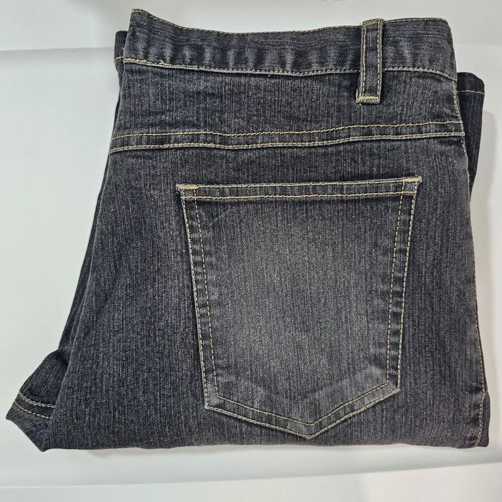 R Denim Womens Sz 12 Floral Beaded Embroidered Y2K Straight Leg Jeans Black Wash - Picture 10 of 10